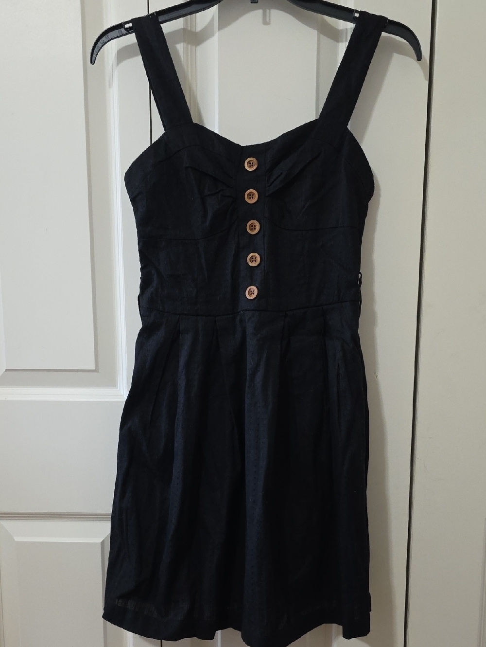 Charlotte Russe Black Button-Front Mini Sundress